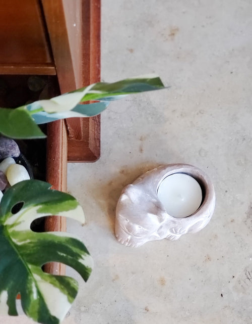 Load image into Gallery viewer, Terracotta Tea Light Candle Holder - Cat by KORISSA
