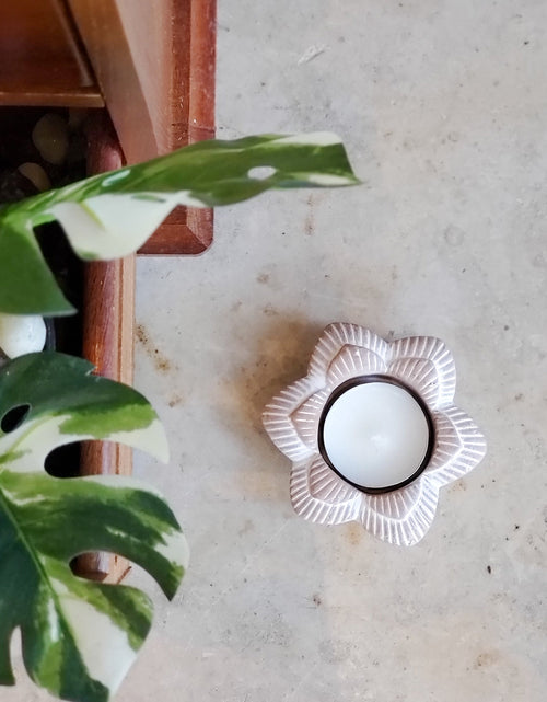 Load image into Gallery viewer, Terracotta Tea Light Candle Holder - Flower by KORISSA
