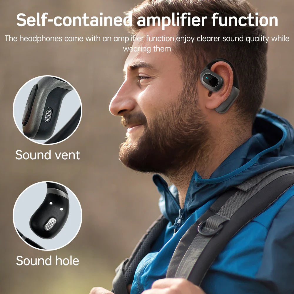 Mpow J13 True Wireless Sports Earphones,Bluetooth 5.3 OWS Open Ear Headsets with Earhooks 25 Hrs Playtime & ENC Noise Reduction