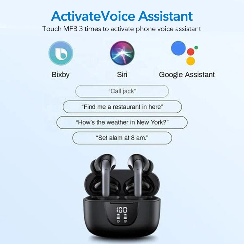 Mpow S42 Active Noise Cancelling Earphones Bluetooth 5.3 TWS Headset 30H Playback In-Ear ANC TWS Earbuds for iPhone Smartphone