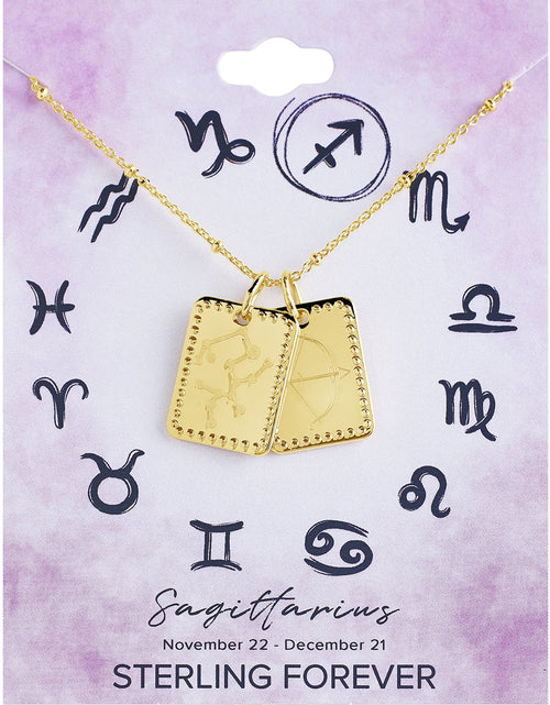 Load image into Gallery viewer, Zodiac Tag Necklace by Sterling Forever
