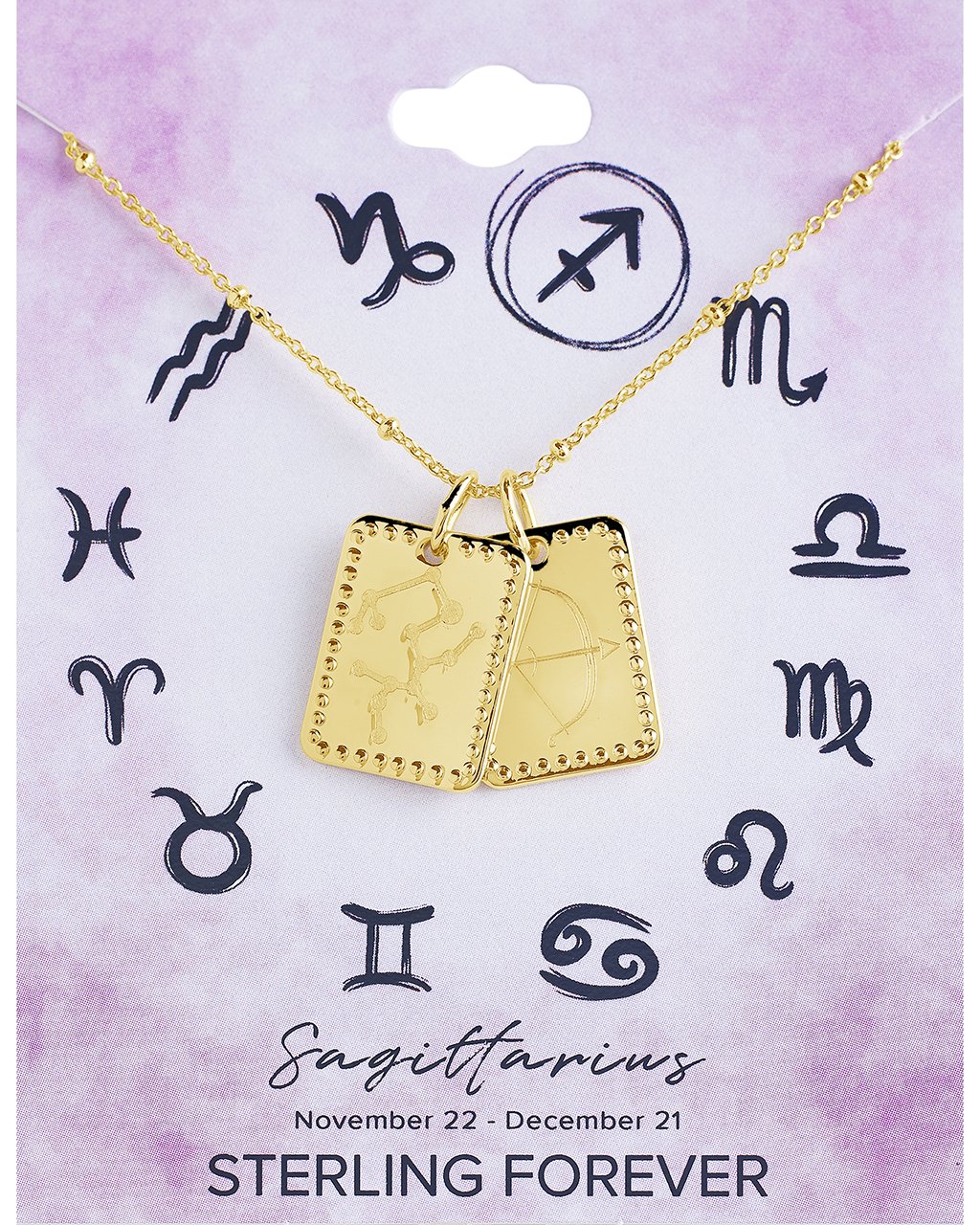 Zodiac Tag Necklace by Sterling Forever