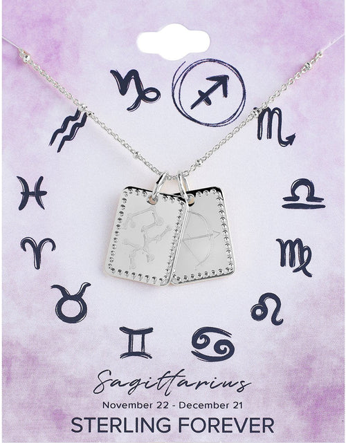 Load image into Gallery viewer, Zodiac Tag Necklace by Sterling Forever
