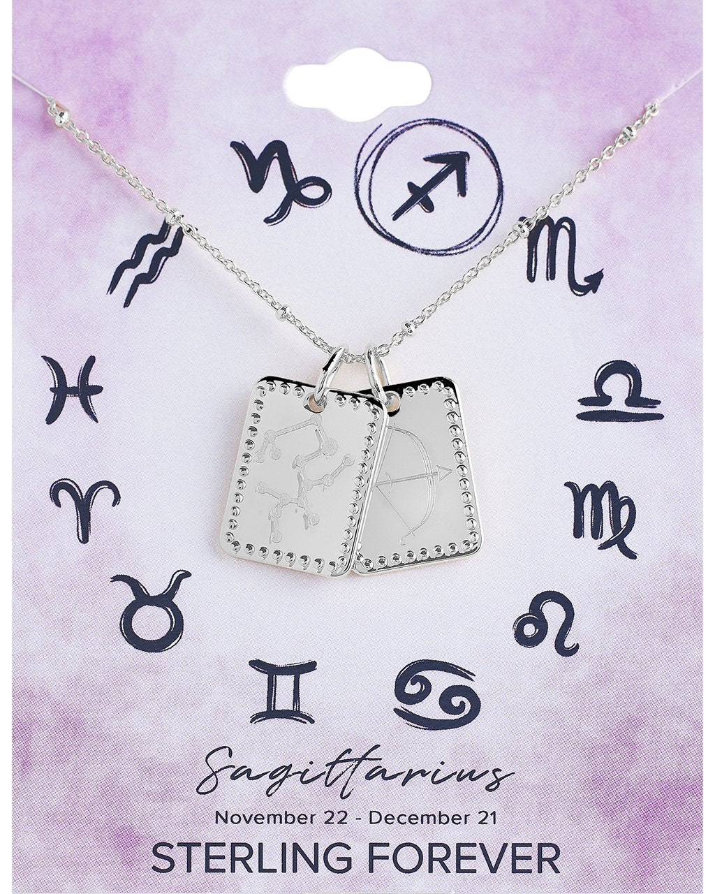 Zodiac Tag Necklace by Sterling Forever