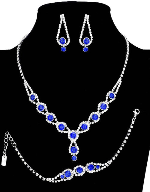 Load image into Gallery viewer, 3PCS Rhinestone Bubble Necklace Jewelry Set by Madeline Love
