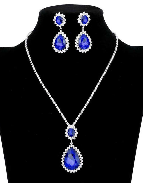 Load image into Gallery viewer, Teardrop Accented Rhinestone Necklace by Madeline Love

