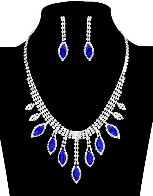 Load image into Gallery viewer, Marquise Stone Accented Rhinestone Necklace Earring Set by Madeline Love
