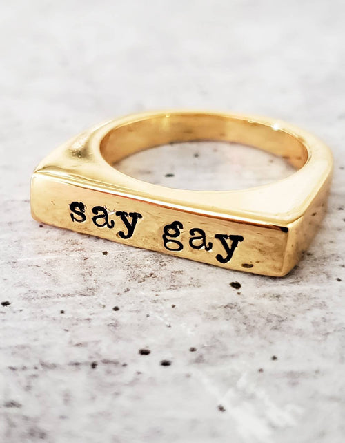 Load image into Gallery viewer, Say Gay Pride Ring by Salt and Sparkle
