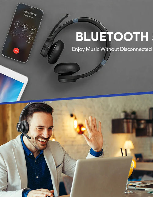 Load image into Gallery viewer, Mpow HC9 Bluetooth 5.3 Headset For Call Center Office Upgraded Wireless Headphones 45H Long Life CVC 8.0 Noise Cancelling Mic
