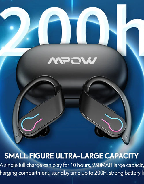 Load image into Gallery viewer, Mpow Q63 Bluetooth 5.3 Earphones Sports Headset Wireless In-Ear 200H Standby Time IPX7 Waterproof HiFi Stereo Gaming Earbuds
