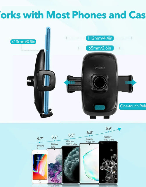 Load image into Gallery viewer, Mpow CA104 Universal Car Phone Mount Windshield Dashboard Car Phone Holder with Long Gooseneck for iPhone 14 15 Plus Samsung
