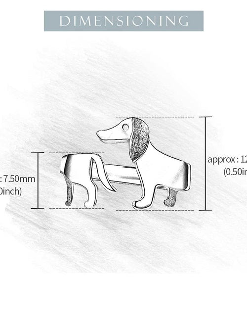 Load image into Gallery viewer, Dach Everywhere™ Cute Dachshund Sterling Silver Ring by Dach Everywhere
