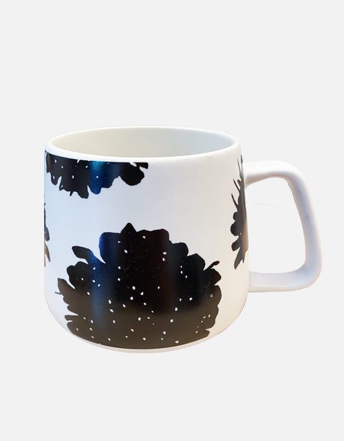 Load image into Gallery viewer, Porcelain Mug:  Black Scabiosa by India &amp; Purry
