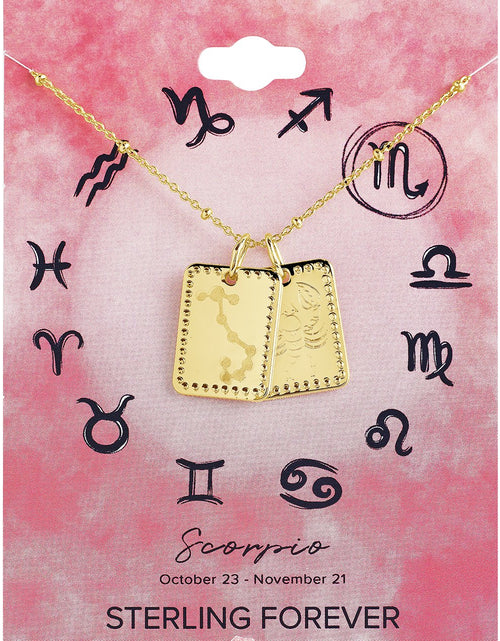 Load image into Gallery viewer, Zodiac Tag Necklace by Sterling Forever
