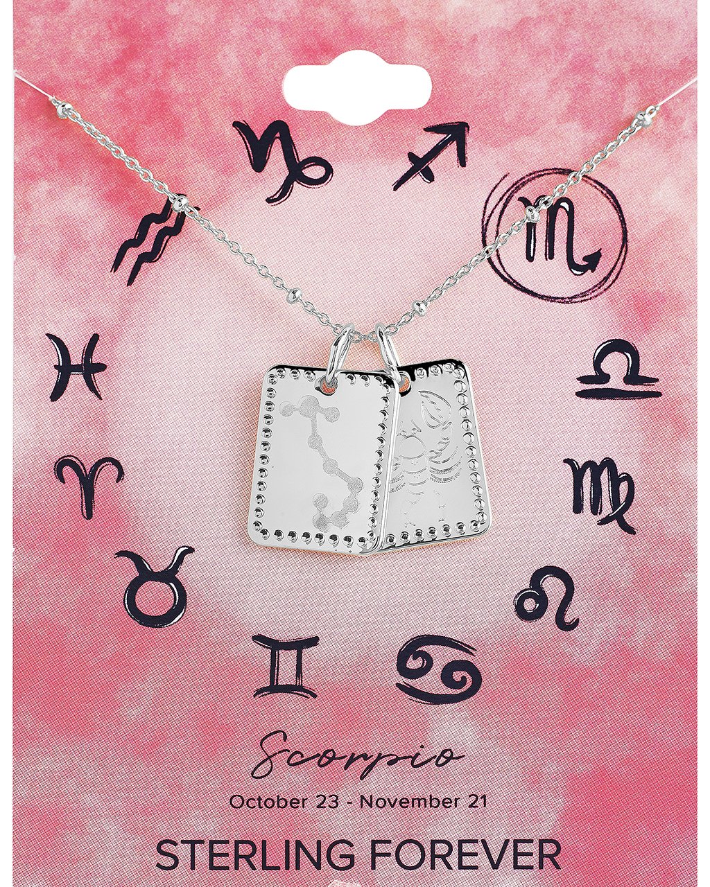 Zodiac Tag Necklace by Sterling Forever
