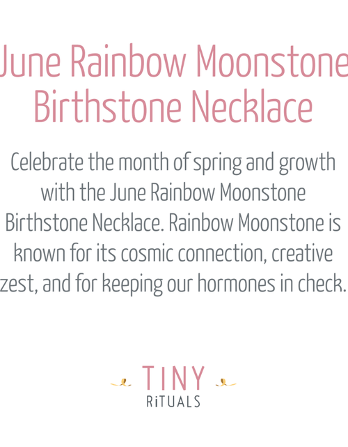 Load image into Gallery viewer, June Rainbow Moonstone Birthstone Necklace by Tiny Rituals
