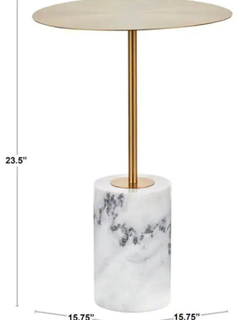 Load image into Gallery viewer, Side Table in Gold and Marble Stone by Blak Hom
