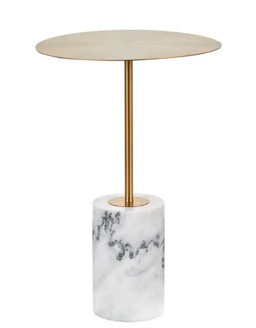 Load image into Gallery viewer, Side Table in Gold and Marble Stone by Blak Hom
