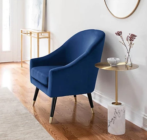Load image into Gallery viewer, Side Table in Gold and Marble Stone by Blak Hom
