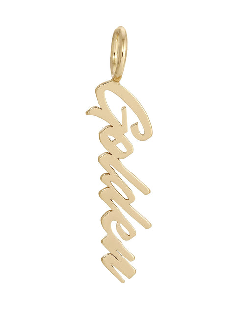 Load image into Gallery viewer, Script Pendant Golden by eklexic jewelry
