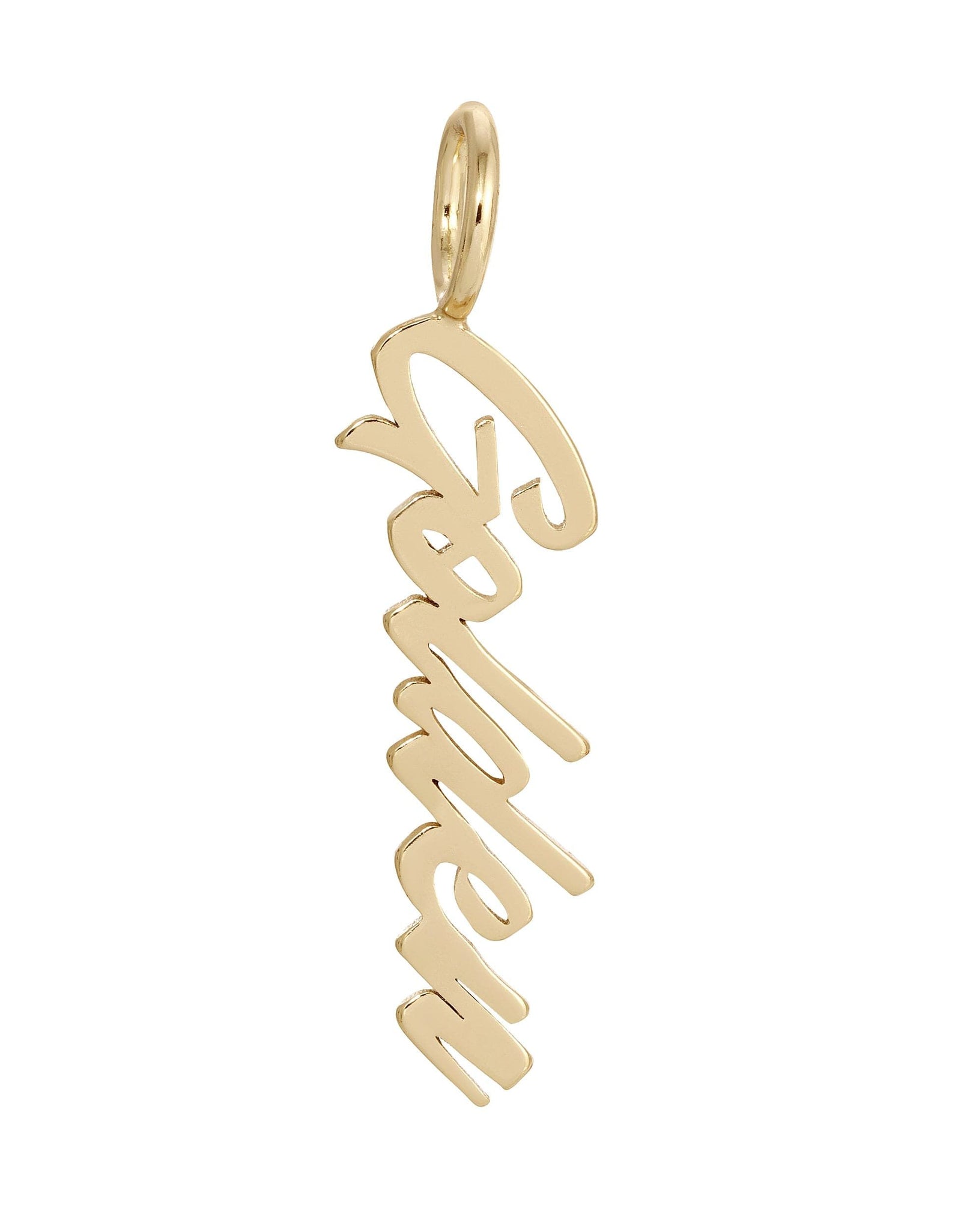 Script Pendant Golden by eklexic jewelry