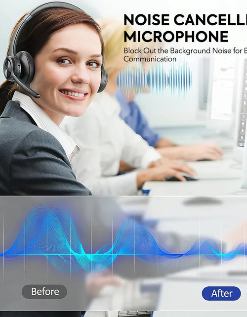 Load image into Gallery viewer, Mpow HC9 Bluetooth 5.3 Headset For Call Center Office Upgraded Wireless Headphones 45H Long Life CVC 8.0 Noise Cancelling Mic

