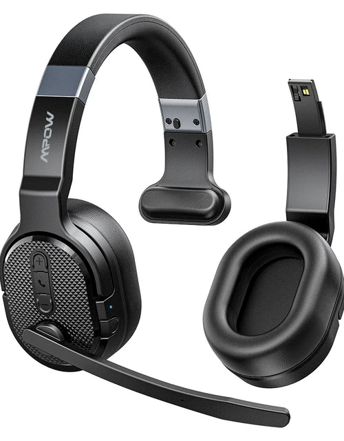 Load image into Gallery viewer, Mpow E65 2 in 1 Wireless Headphones Bluetooth 5.3 Dual/Single Office Headset with Microphone&amp;Mute Switch 35H for Trucker Driver
