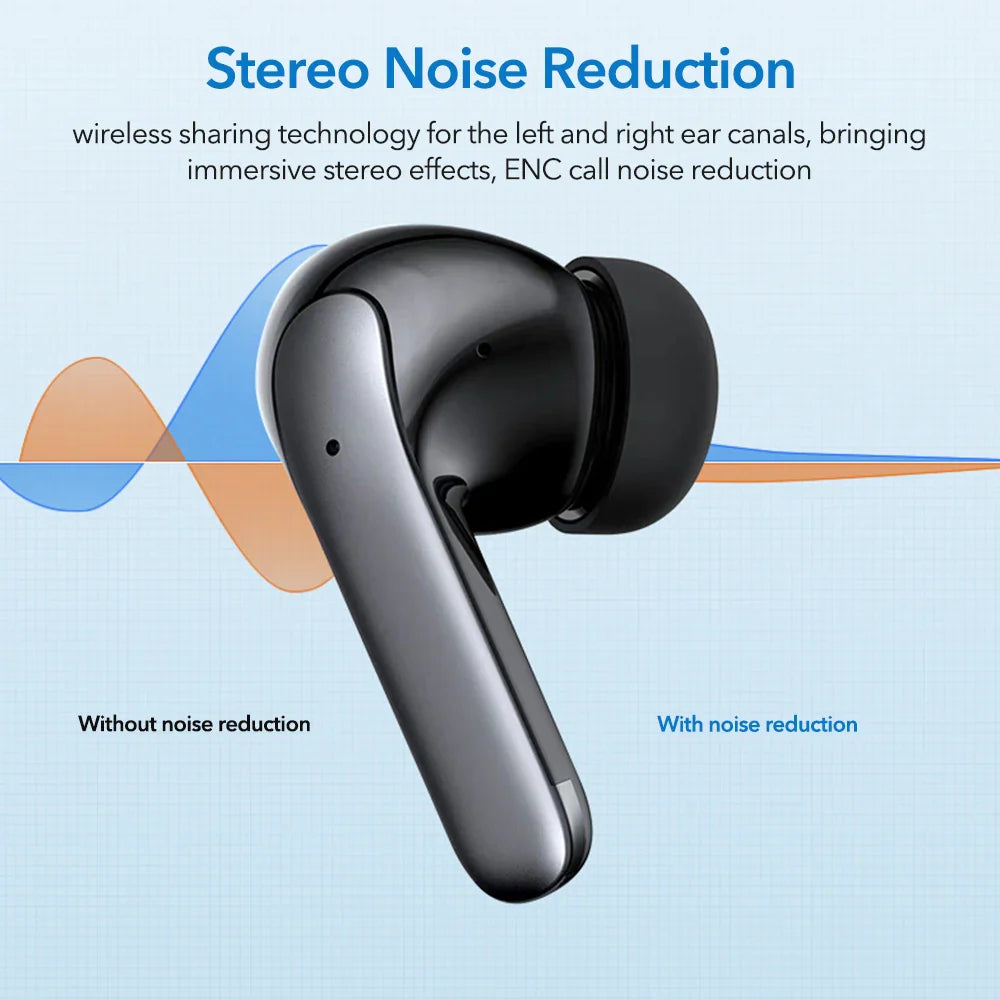 Mpow S42 Active Noise Cancelling Earphones Bluetooth 5.3 TWS Headset 30H Playback In-Ear ANC TWS Earbuds for iPhone Smartphone