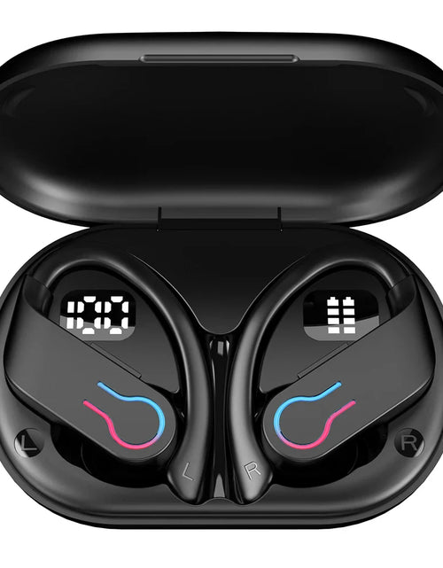 Load image into Gallery viewer, Mpow Q63 Bluetooth 5.3 Wireless Earbuds with Mic IPX7 Waterproof 200H Earphones with Hooks for Sports Running Workout Gym
