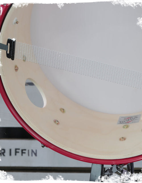Load image into Gallery viewer, GRIFFIN Snare Drum Birch Wood Shell 14 X 6.5 Inch - Oversize 2.5" Large Vents &amp; Custom Graphic Wrap (Limited Edition) - Red Hardware, 8 Tuning Lugs by GeekStands.com
