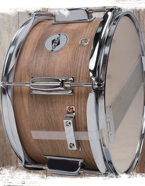 Load image into Gallery viewer, Popcorn Soprano Snare Drum by GRIFFIN - Acoustic Firecracker 10"x6" Poplar Wood Shell with Oakwood by GeekStands.com
