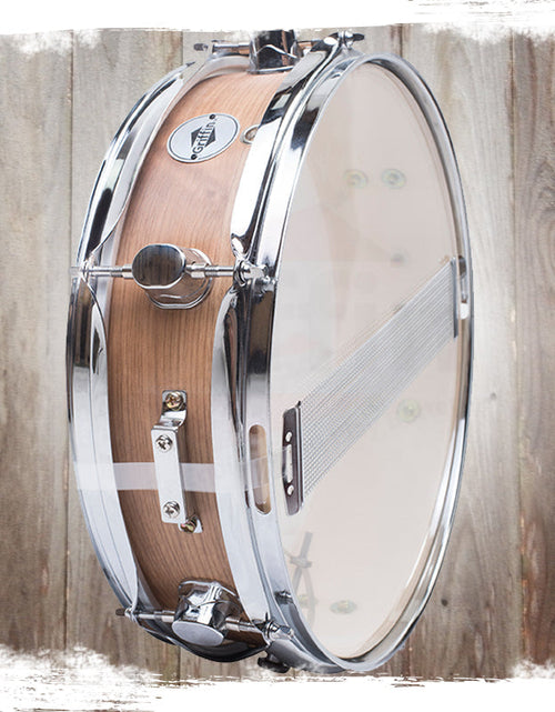 Load image into Gallery viewer, Piccolo Snare Drum 13" x 3.5" by GRIFFIN - 100% Poplar Shell with Oak Wood Finish &amp; Coated Drum Head by GeekStands.com
