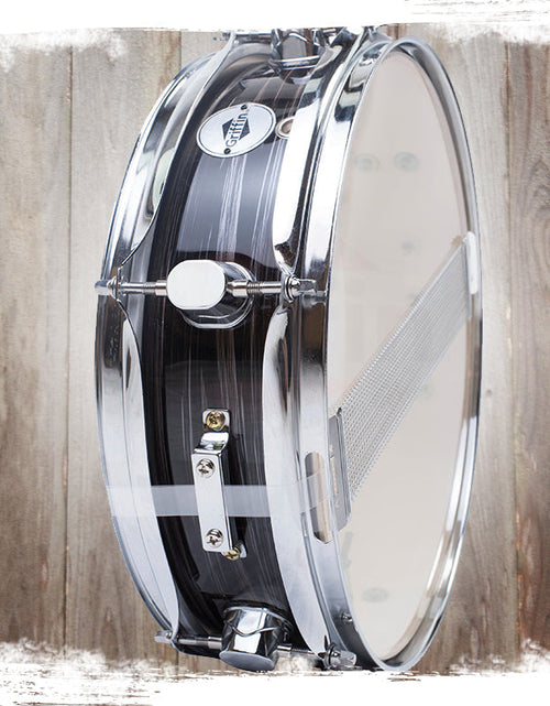 Load image into Gallery viewer, Piccolo Snare Drum 13" x 3.5" by GRIFFIN - 100% Poplar Shell Zebra Wood Finish &amp; Coated Drum Head by GeekStands.com
