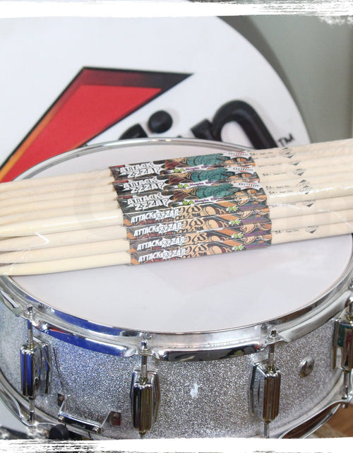 Load image into Gallery viewer, 12 Pairs of Select Elite Maple Wood Drum Sticks by GRIFFIN Attack Zzzap - Size 5A Premium Balanced, Level and Straight - Drummers Percussion Classic by GeekStands.com
