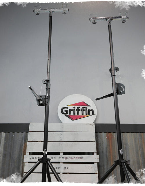 Load image into Gallery viewer, Light Trussing Stands by GRIFFIN - T Adapter DJ Booth Kit &amp; Truss System for Lighting Cans &amp; Speakers - Pro-Audio Stage Platform Hardware Mounting Kit by GeekStands.com

