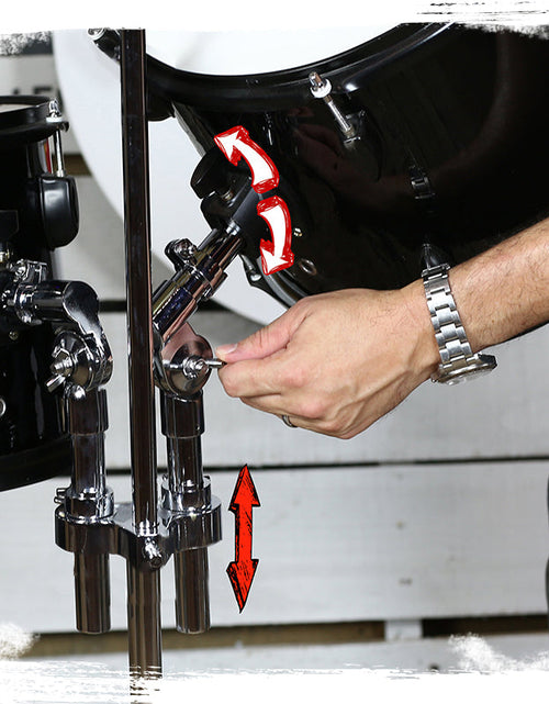 Load image into Gallery viewer, Double Tom Drum Stand with Cymbal Arm by GRIFFIN - Drummers Percussion Set Hardware with Dual Drum Mounts - Tom Holder with Double Braced Legs by GeekStands.com
