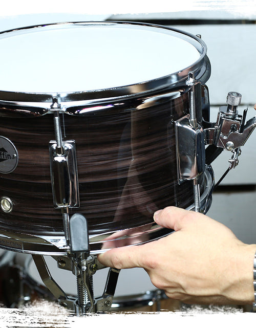 Load image into Gallery viewer, Popcorn Snare Drum by GRIFFIN - Firecracker Acoustic 10" x 6" Poplar Shell with Zebra Wood PVC - Soprano Mini Concert Marching Percussion Instrument by GeekStands.com
