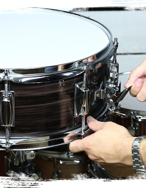 Load image into Gallery viewer, Deluxe Snare Drum by GRIFFIN - 14" x 5.5" Poplar Wood Shell with Zebra PVC Glossy Finish by GeekStands.com
