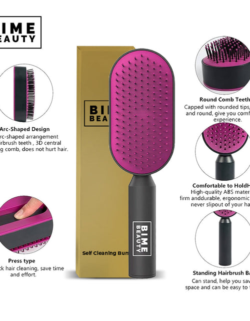 Load image into Gallery viewer, Self-Cleaning Hair Brush by BimeBeauty
