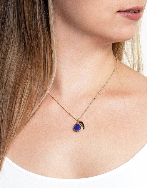 Load image into Gallery viewer, September Blue Sapphire Birthstone Necklace by Tiny Rituals
