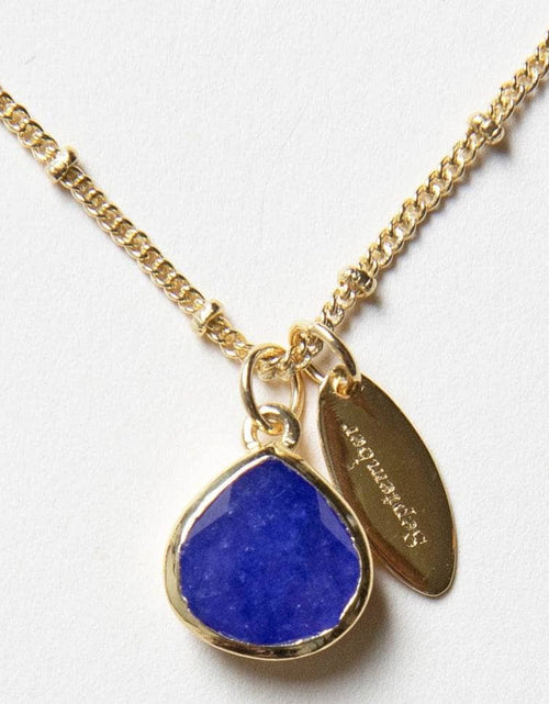 Load image into Gallery viewer, September Blue Sapphire Birthstone Necklace by Tiny Rituals
