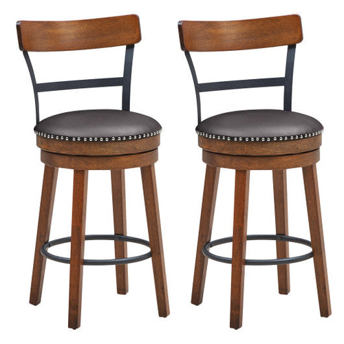 Load image into Gallery viewer, Set of 2 25.5 Inch Swivel Counter Height Bar Stool
