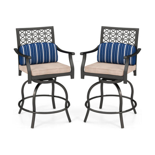 Load image into Gallery viewer, Set of 2 Outdoor Bar Height Chair with Soft Cushions
