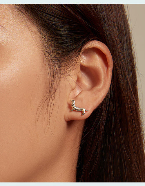 Load image into Gallery viewer, Elegant Dachshund Sterling Silver Ring &amp; Earring by Dach Everywhere
