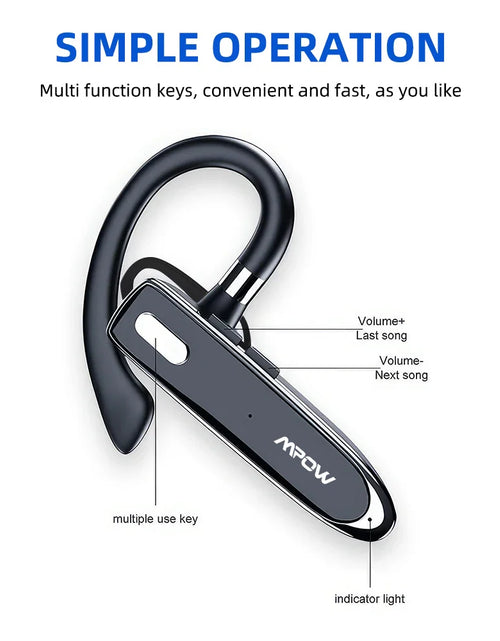 Load image into Gallery viewer, Mpow YYK530 Bluetooth Business Earpiece V5.3 Noise Cancellation Wireless Trucker Handsfree Earphone In Ear 12H Talk Time Headset
