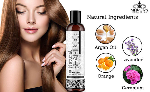 Load image into Gallery viewer, Argan Sulfate Free Shampoo Lavender 8 oz by Morgan Cosmetics
