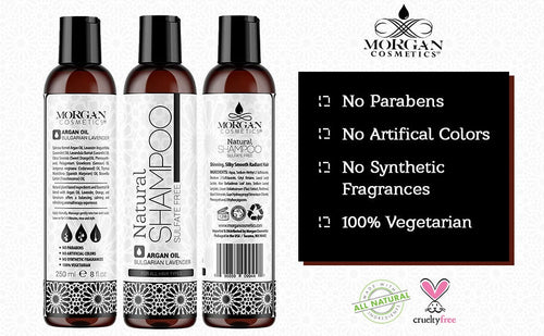 Load image into Gallery viewer, Argan Sulfate Free Shampoo Lavender 8 oz by Morgan Cosmetics
