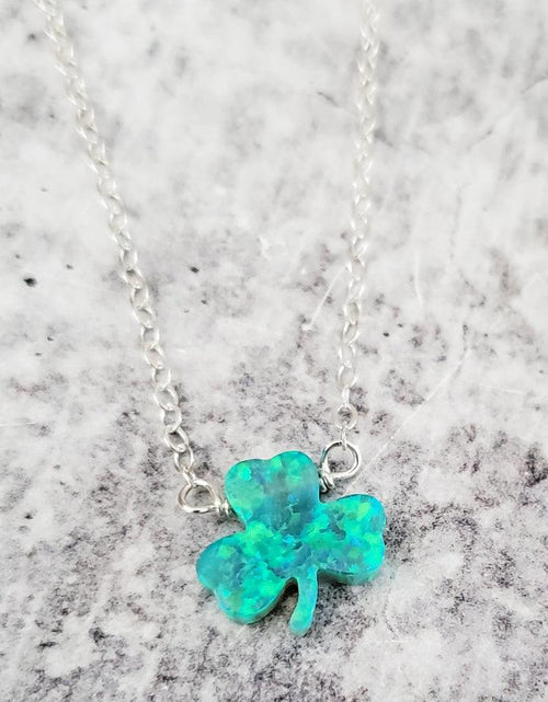 Load image into Gallery viewer, Shamrock Good Luck Charm Necklace by Salt and Sparkle
