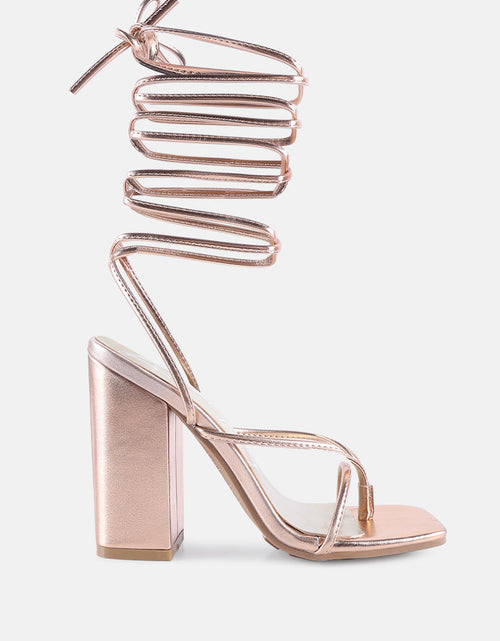 Load image into Gallery viewer, shewolf lace up high heel sandals by London Rag
