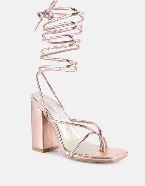 Load image into Gallery viewer, shewolf lace up high heel sandals by London Rag
